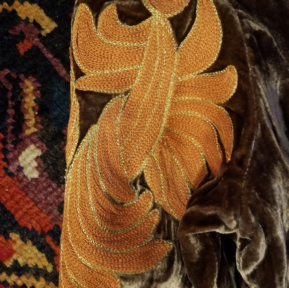 SOLD - Chasing Unicorns Movin On Up Embroidered Silk Velvet Jacket - M - Picture 5 of 11